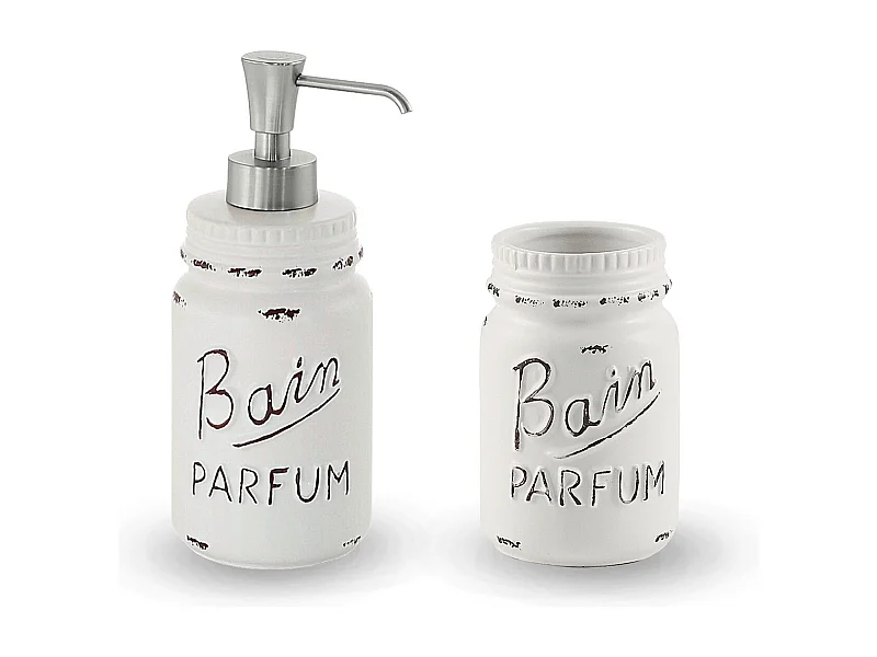 Set D'accessoires En Céramique Avec Porte Brosse À Dents Et Savon | Cindy