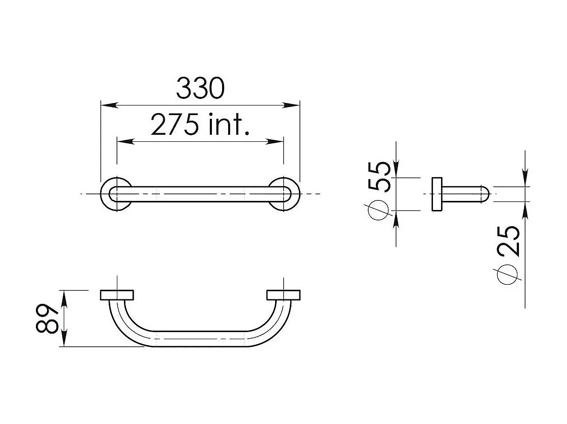 Poignée De Salle De Bains 30 Cm En Acier Inoxydable Blanc