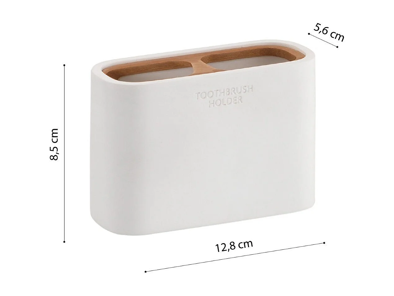 Ensemble D'accessoires De Salle De Bains 2 Pcs. Bambou Blanc | Alisso