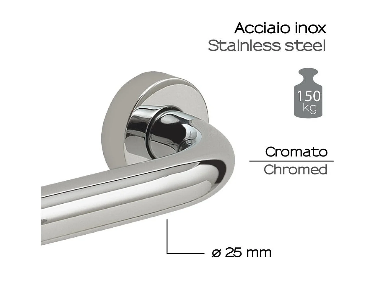 Poignée Handicapée De 30 Cm En Acier Inoxydable Chromé