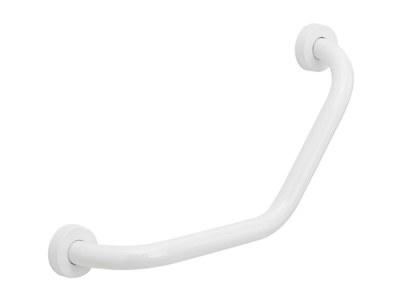 Barre D'appui Courbée Pour Salle De Bain Blanc Réversible