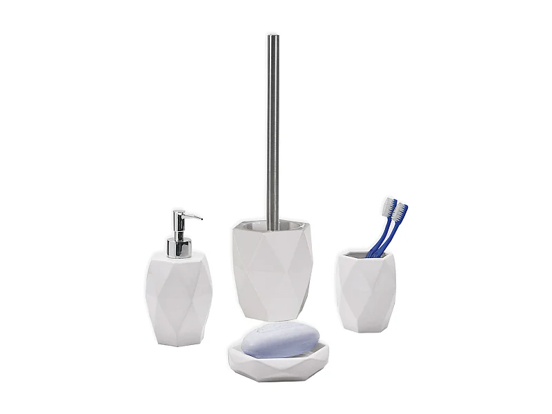Ensemble D'accessoires De Salle De Bains 4 Pcs. Céramique Blanche  | Biancospino