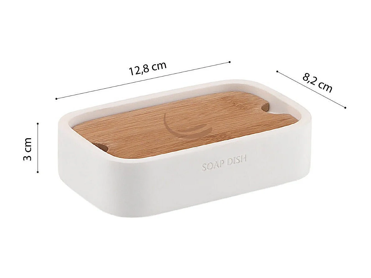 Ensemble D'accessoires De Salle De Bains 5 Pcs.  Bambou Blanc | Alisso