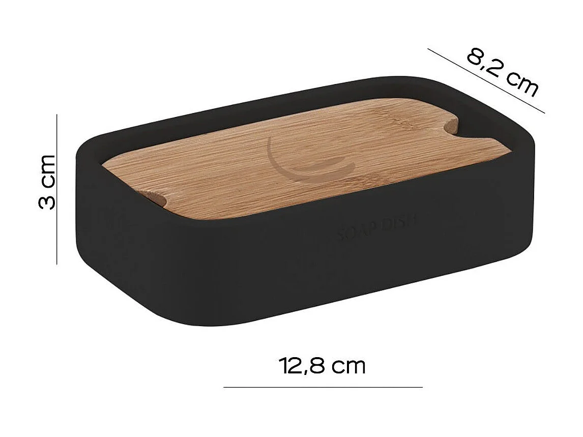 Ensemble D'accessoires De Salle De Bains 5 Pcs. Bambou Noir | Alisso