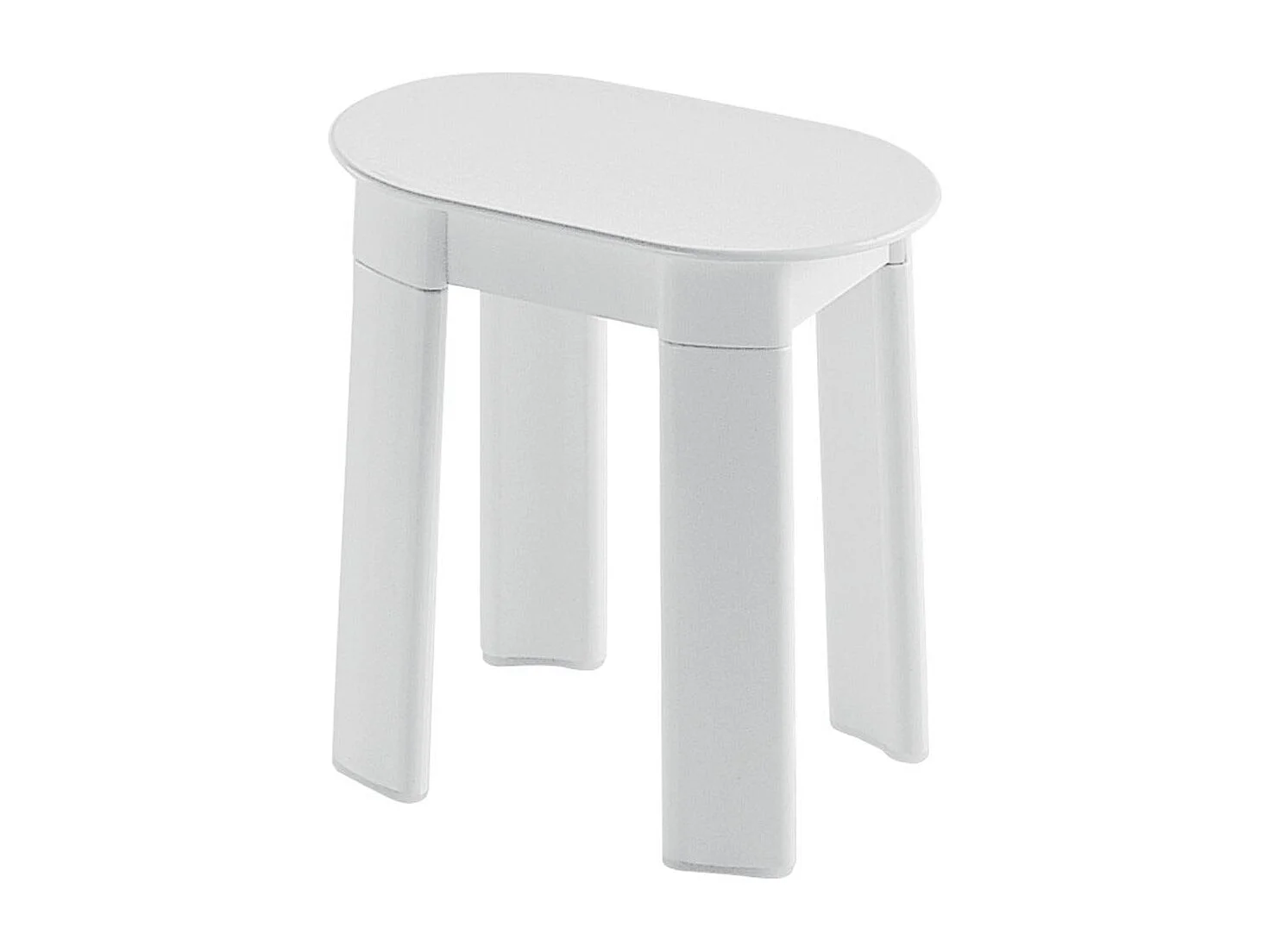 Tabouret De Salle De Bain Avec 4 Pieds En Plastique Blanc