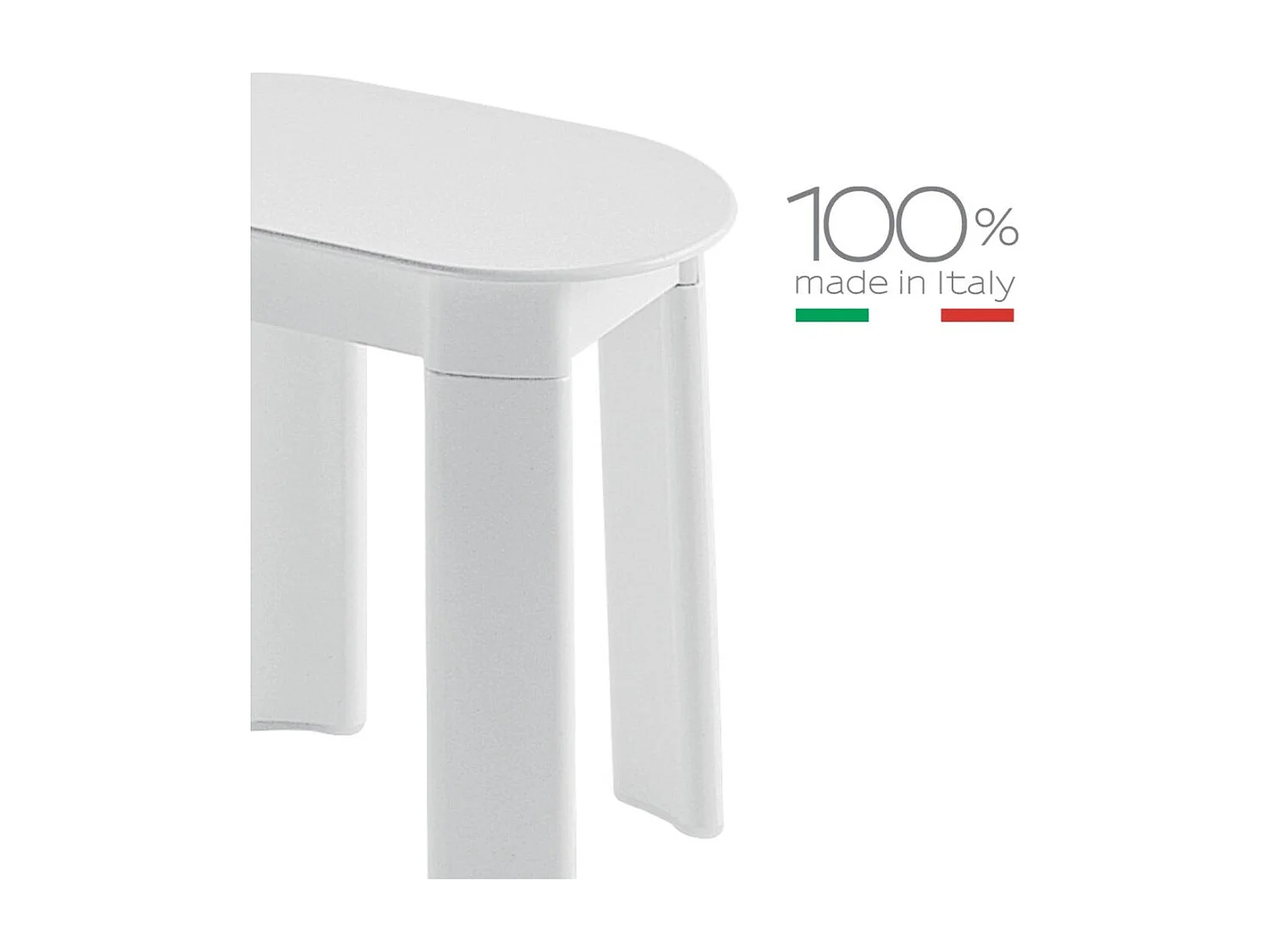 Tabouret De Salle De Bain Avec 4 Pieds En Plastique Blanc