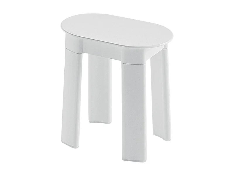 Tabouret De Salle De Bain Avec 4 Pieds En Plastique Blanc