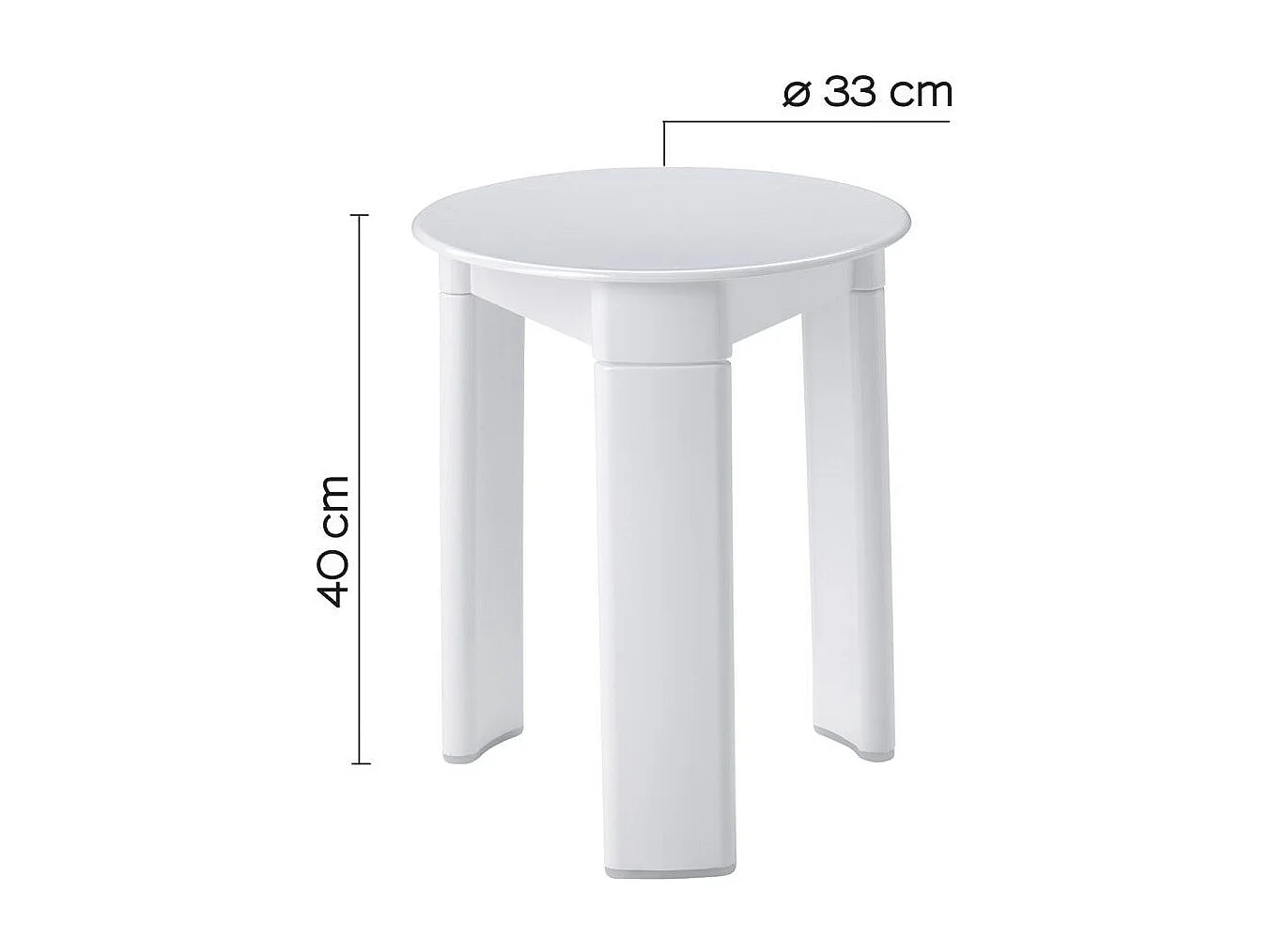 Tabouret En Résine Blanche Trois Jambes
