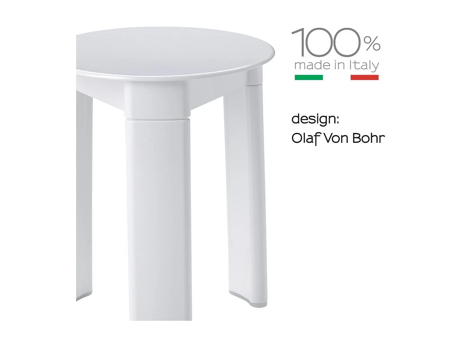 Tabouret En Résine Blanche Trois Jambes