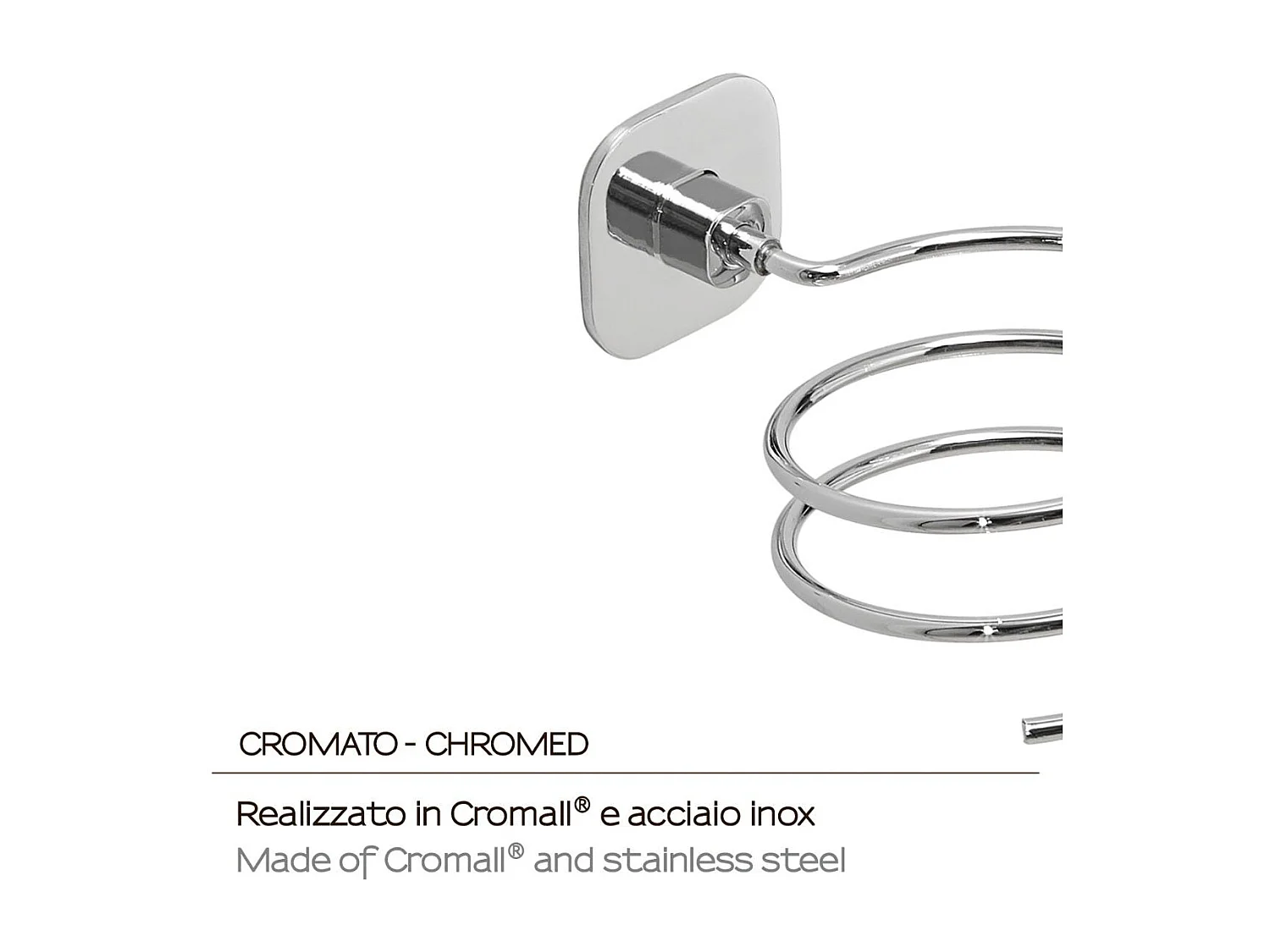 Spirale Pour Sèche-Cheveux En Acier Inoxydable Chromé  | Timo