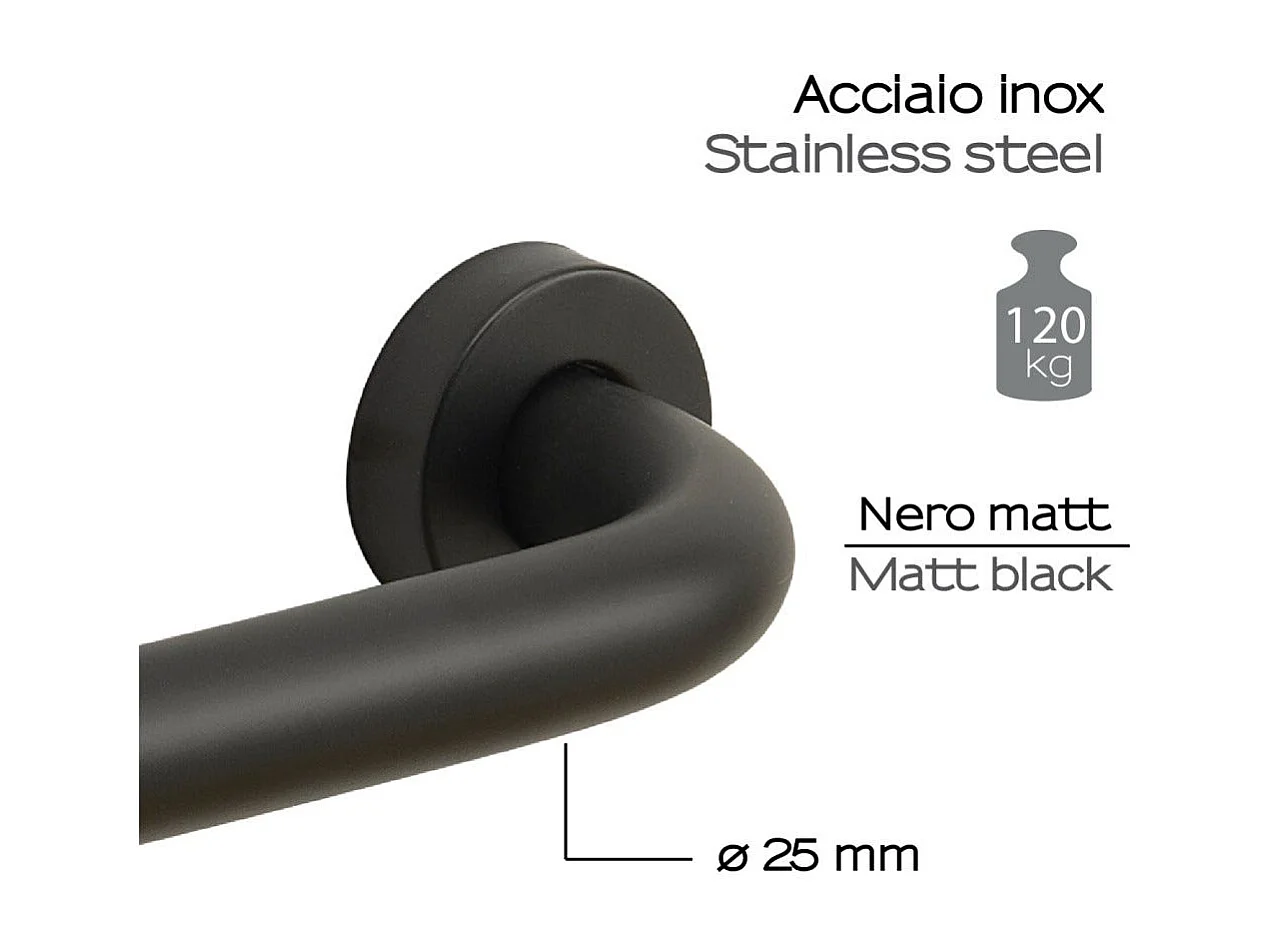 Barre De Sécurité De 45 Cm En Acier Noir Mat