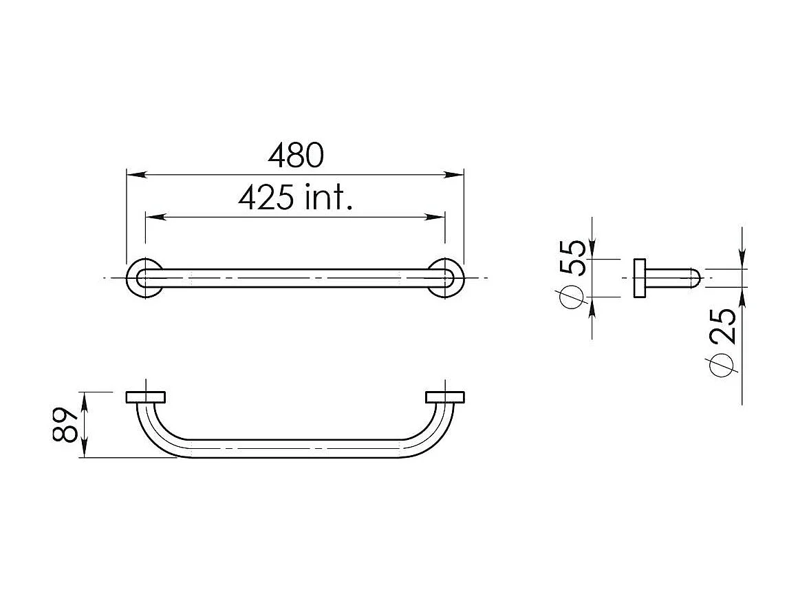 Barre De Sécurité De 45 Cm En Acier Noir Mat