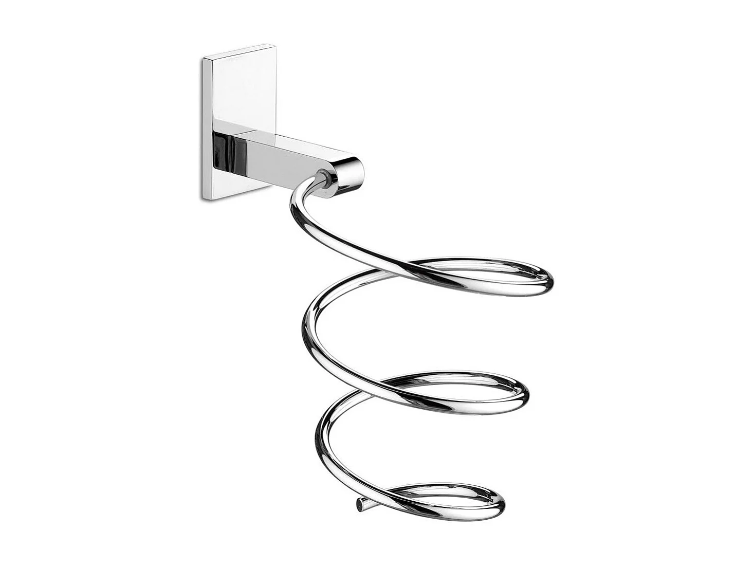 Support Mural Pour Sèche-Cheveux En Acier Inoxydable Chromé