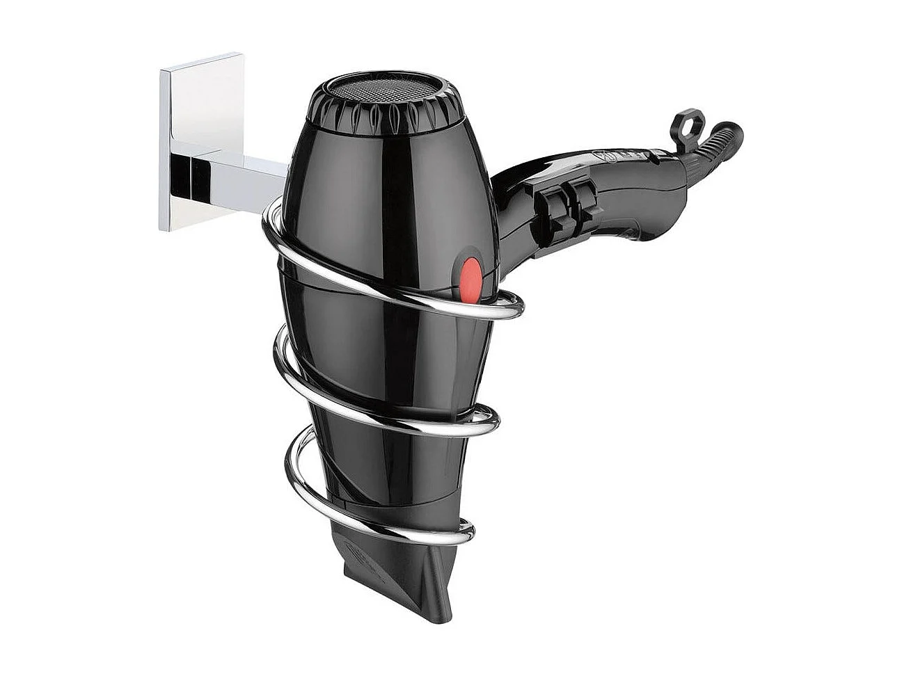 Support Mural Pour Sèche-Cheveux En Acier Inoxydable Chromé