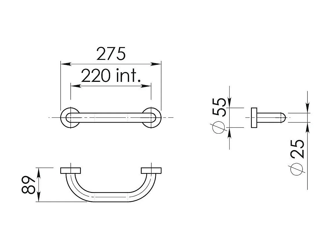 Poignée De Sécurité De 20 Cm Pour Les Personnes Âgées En Acier Chromé