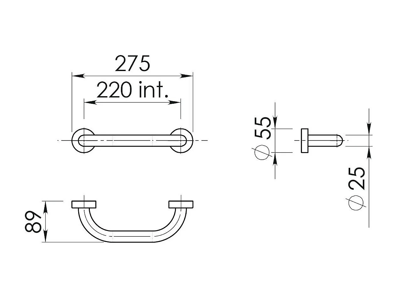Poignée Fixe Blanc 20 Cm Acier Inoxydable