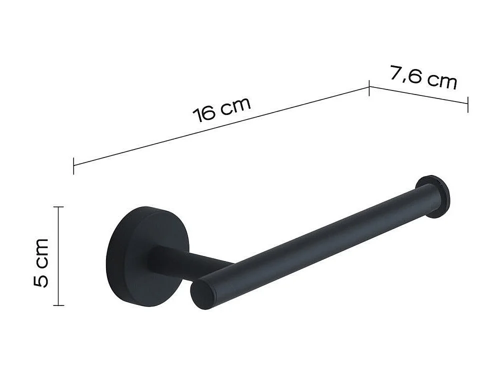 Set 4 Pcs Accessoires Muraux Pour Salle De Bain Noir Mat | Violetta