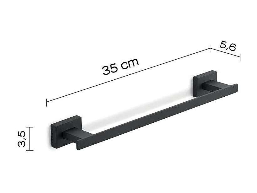 Set 4 Accessoires De Salle De Bain En Acier Noir Mat | Atene