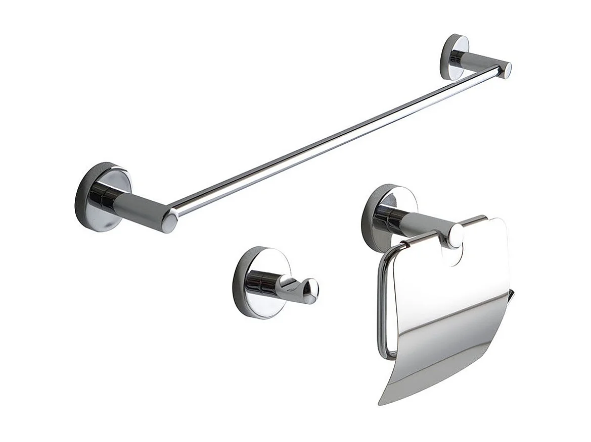 Kit D'accessoires De Salle De Bains 3 Pièces Finition Chromée | Necessary