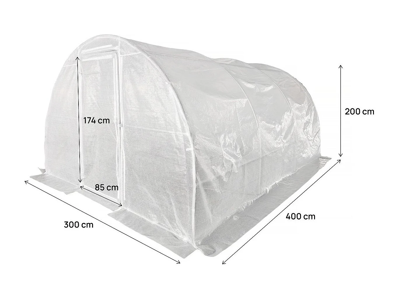 Cubierta para invernadero túnel "Mimosa" - 12 m² - 180g - Blanco