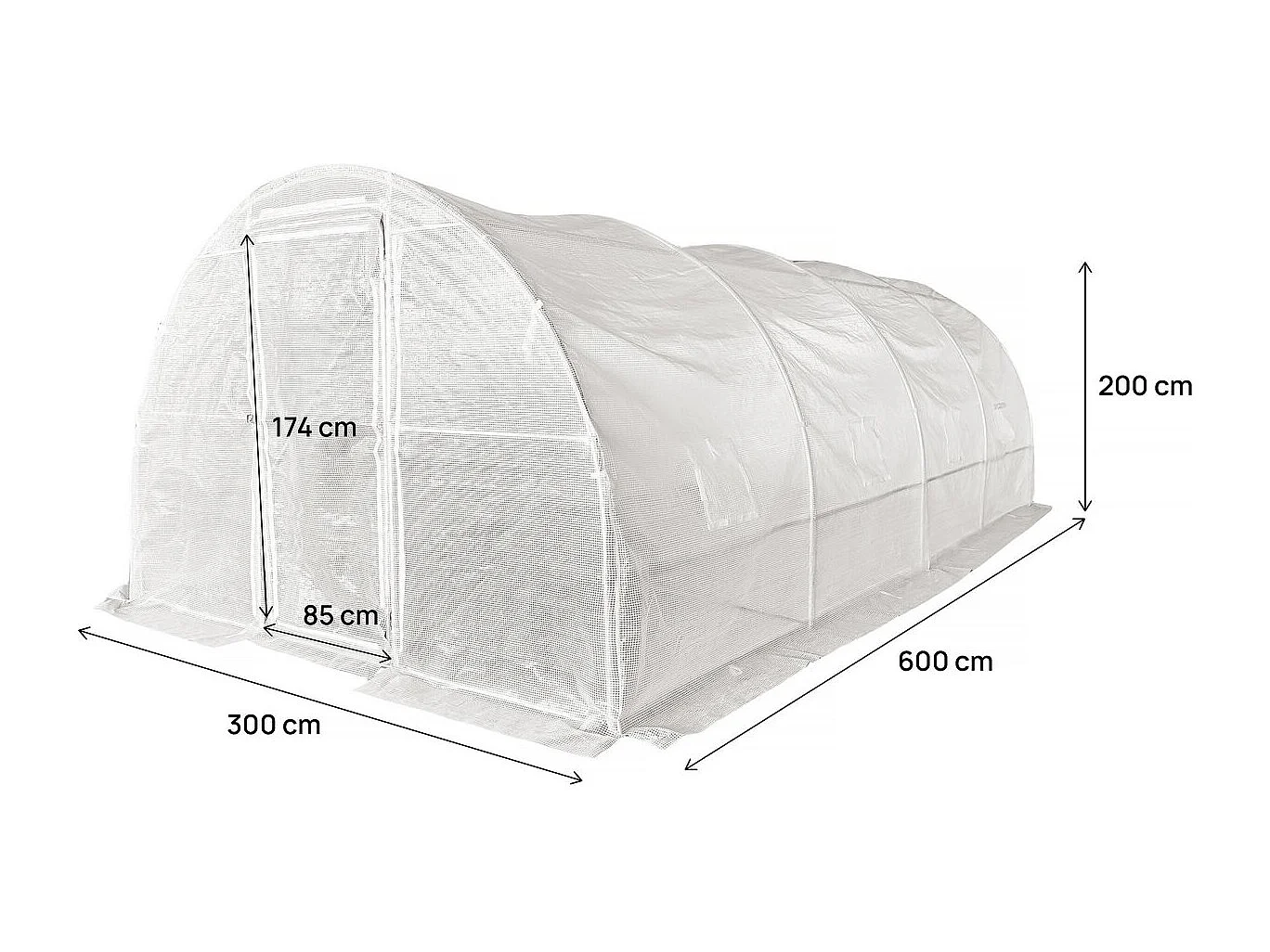 Cubierta para invernadero túnel "Mimosa" - 18 m² - 180g - Blanco