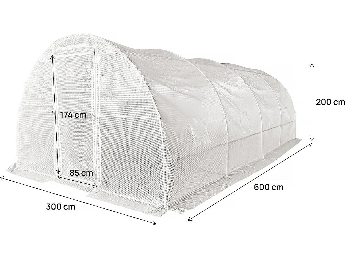 Cobertura para estufa tipo túnel "Mimosa" - 18 m² - 180 g - Branca