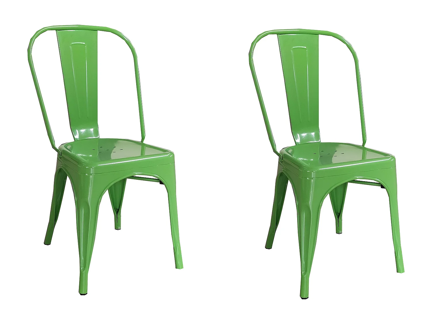 Chaise en métal de style industriel pour la maison, restaurant, bar, pizzerie. Set 2 chaises Couleur VERT