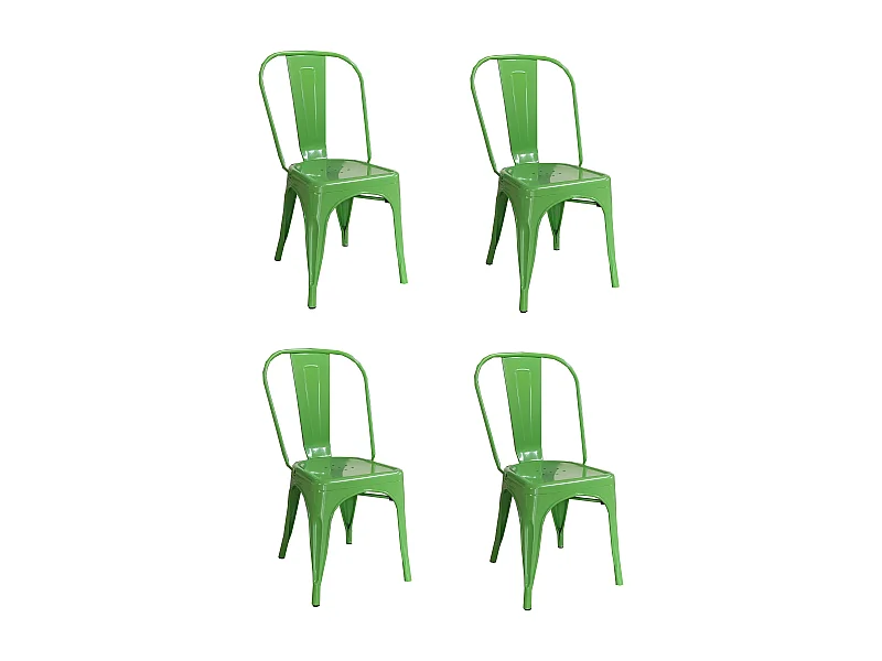 Chaise en métal de style industriel pour la maison, restaurant, bar, pizzerie. Set 4 chaises Couleur VERT