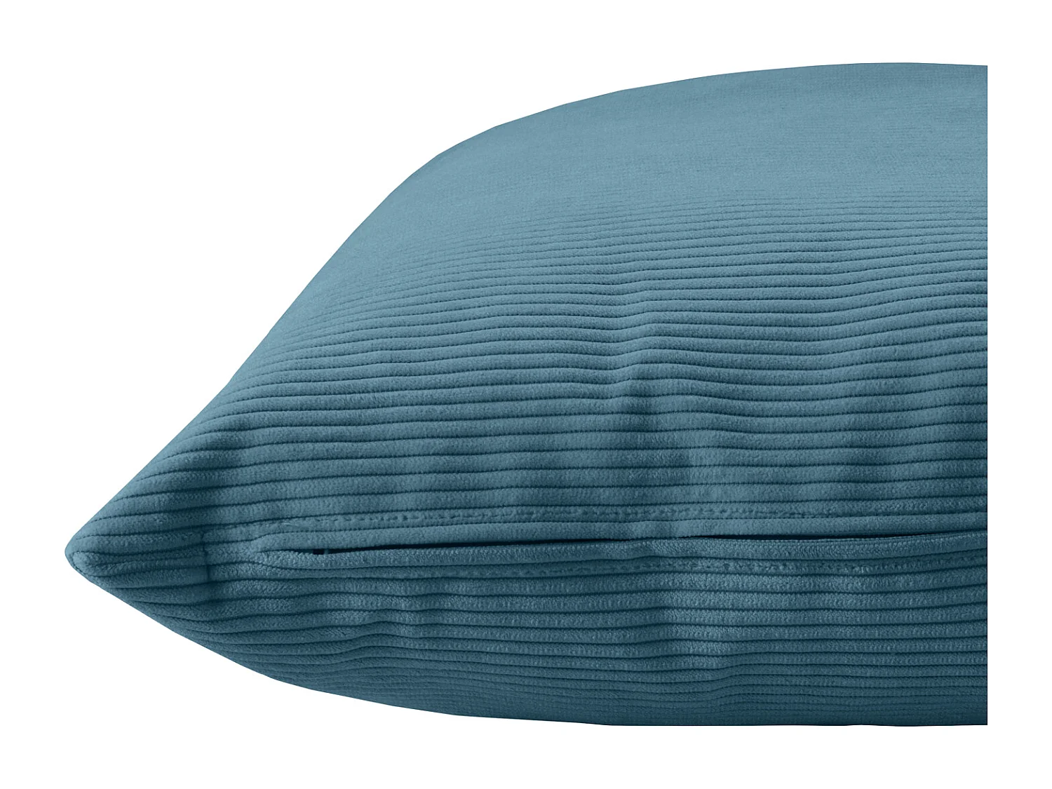 Coussin carré 45x45cm en velours côtelé bleu DUNE