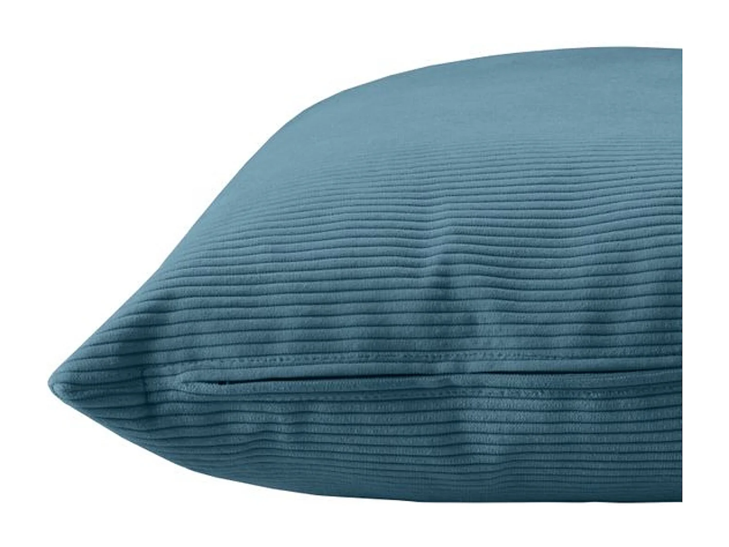 Coussin carré 45x45cm en velours côtelé bleu DUNE