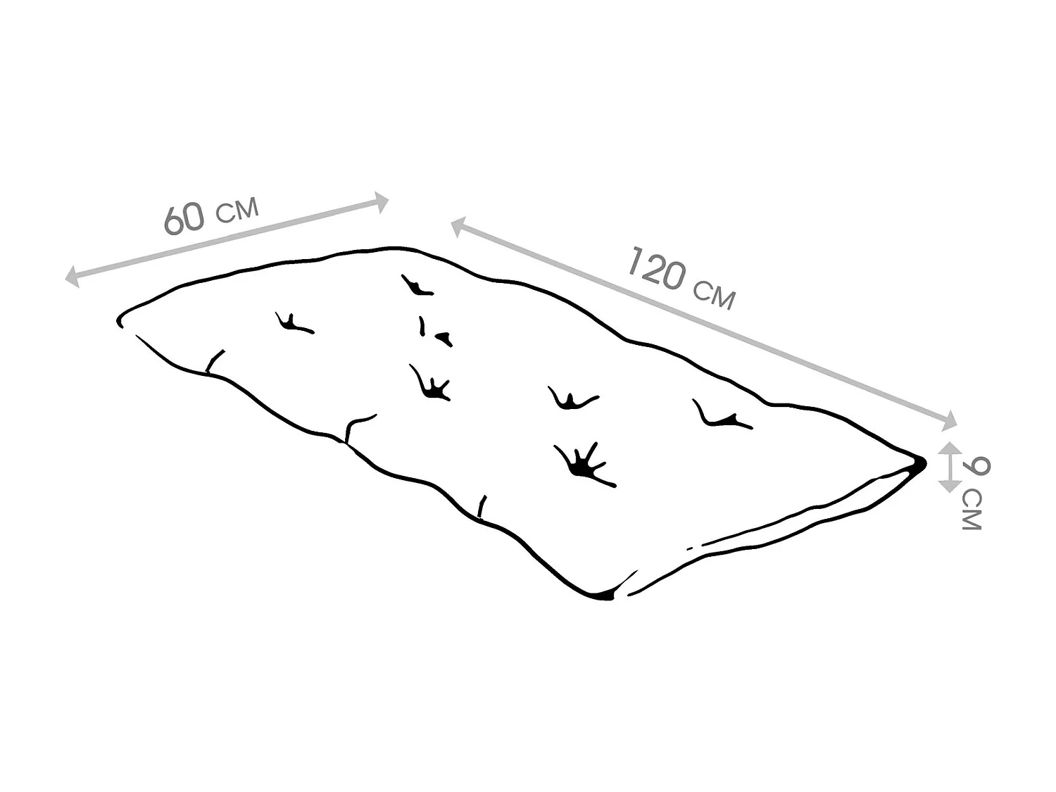 Matelas de sol 120x60cm noir Guam