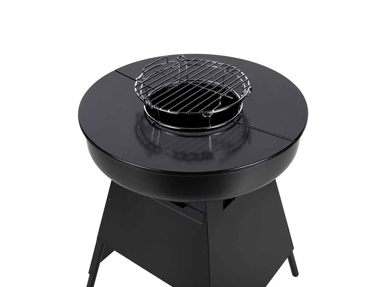 Brasero de cuisson extérieur SOMAGIC en acier laqué avec grille chromée et plaques fonte émaillée, idéal barbecue au charbon