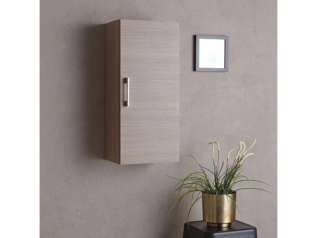 Meuble Haut De Salle De Bain 1 Porte Réversible Chêne Naturel | Rimini