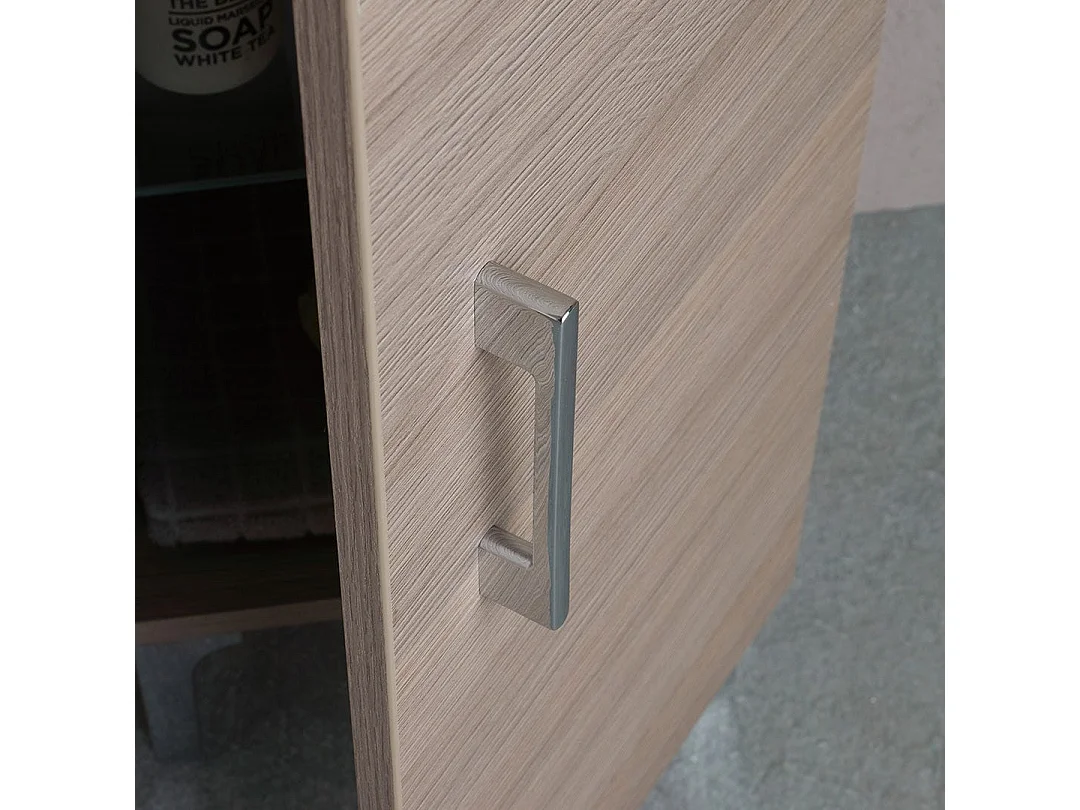 Armoire De Salle De Bains Au Sol Avec Porte Et Tiroir En Chêne Naturel | Rimini