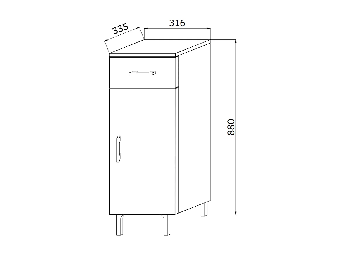 Armoire De Salle De Bains Au Sol Avec Porte Et Tiroir En Chêne Naturel | Rimini