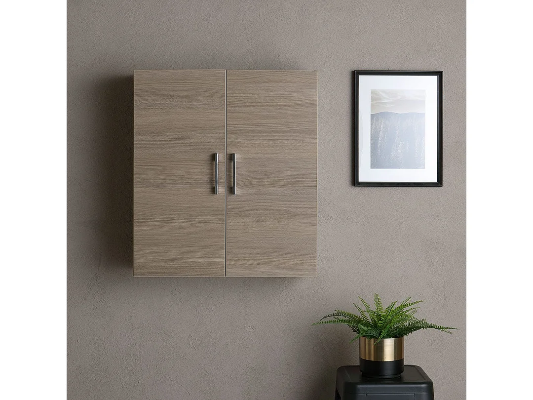 Meuble Haut De Salle De Bains 2 Portes Chêne Effet Bois Naturel | Rimini