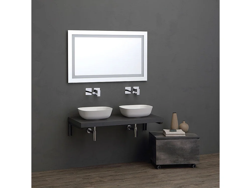 Armoire De Toilette Suspendue 120 Cm + Base Au Sol 60 Cm