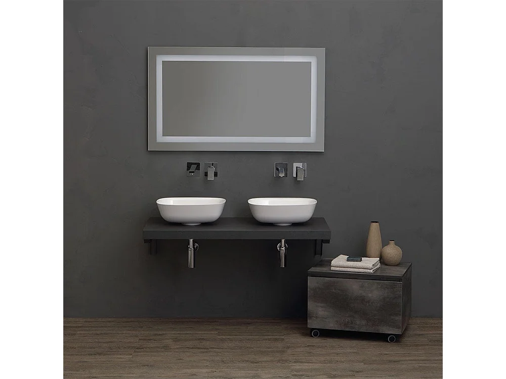 Armoire De Toilette Suspendue 120 Cm + Base Au Sol 60 Cm