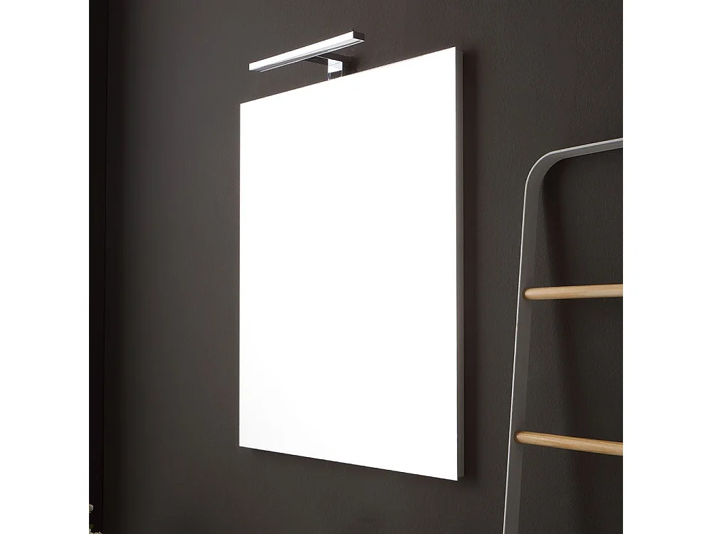 Armoire De Toilette Suspendue Courbe 62 Cm Cappuccino Brillant Miroir Rectangulaire | Riva