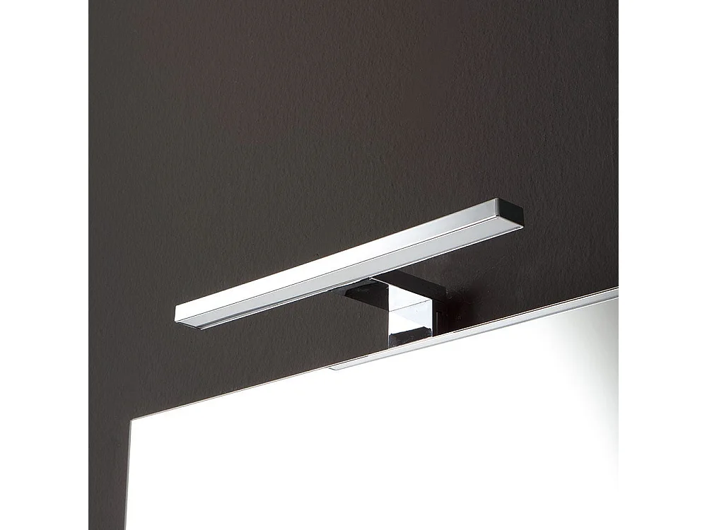 Armoire De Toilette Suspendue Courbe 62 Cm Cappuccino Brillant Miroir Rectangulaire | Riva