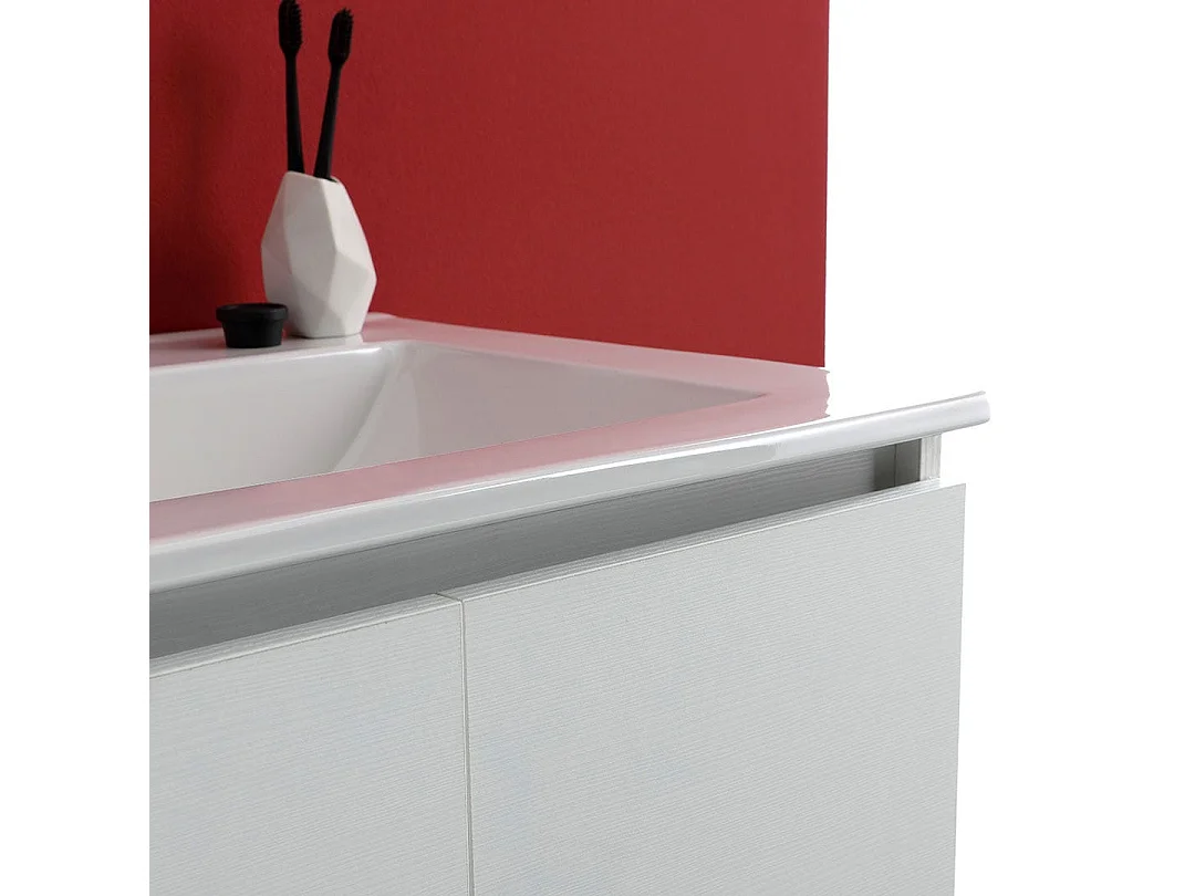 Meuble De Salle De Bain Suspendu 60Cm Avec 2 Portes Blanc Export Et Lavabo | Bilbao