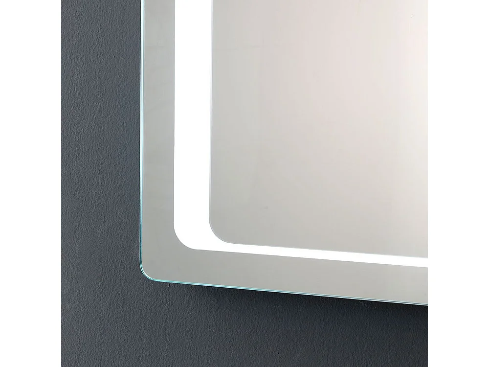 Meuble De Salle De Bain Blanc Brillant 90Cm Poignée En Noir Mat Et Miroir À Led | Parigi