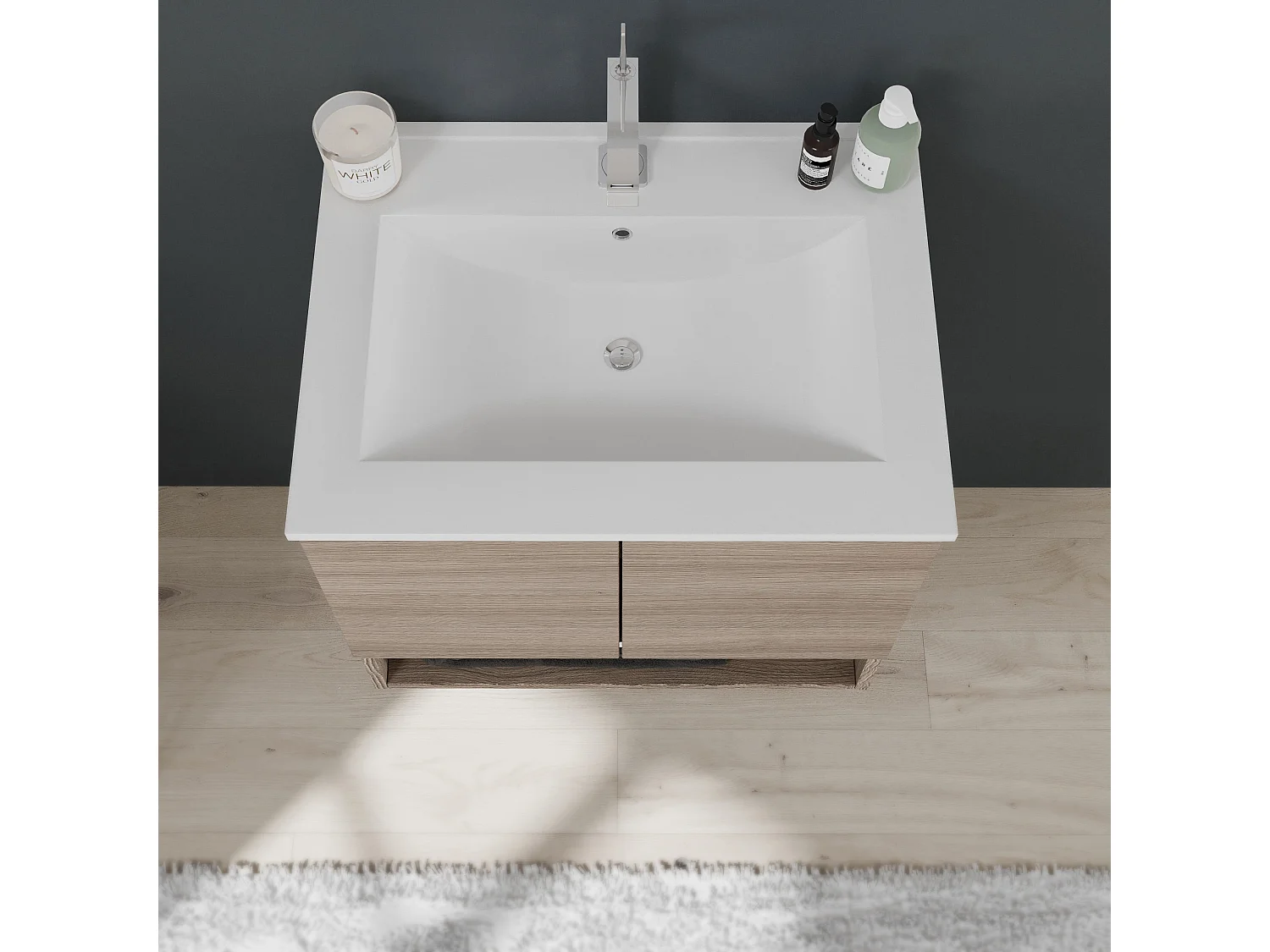 Armoire De Salle De Bains Murale 60 Cm Avec Portes Et Lavabo | Venezia