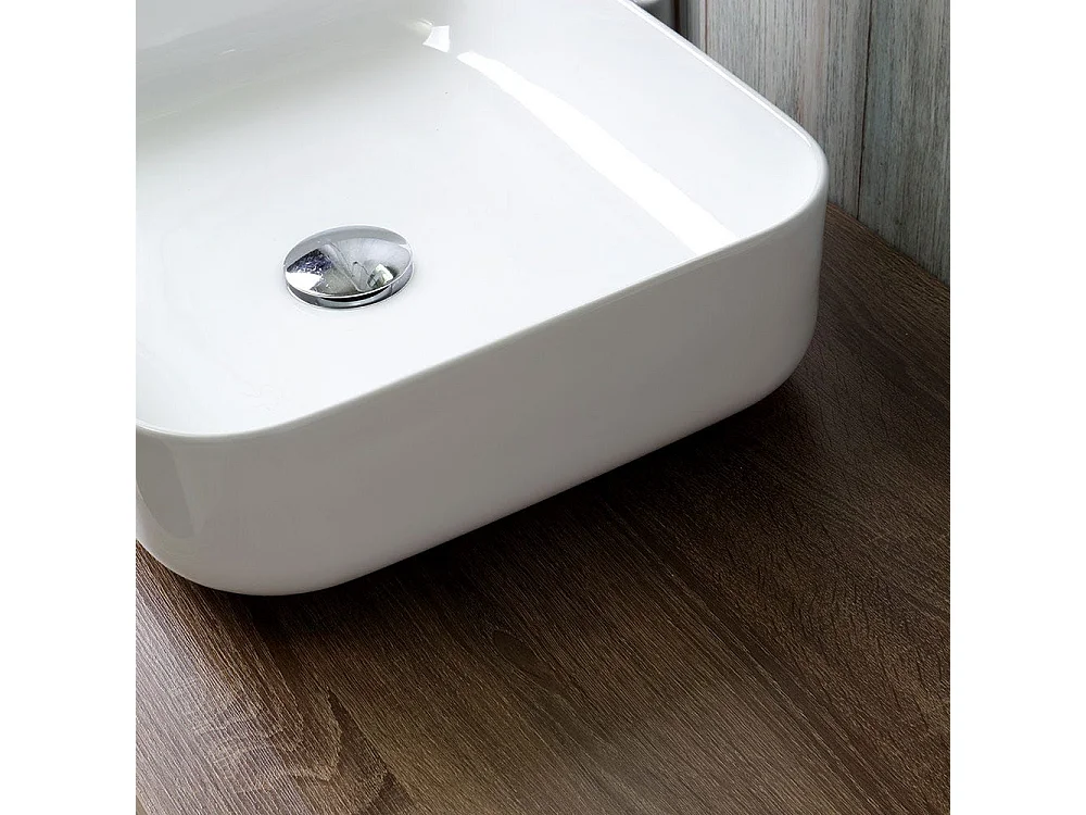 Meuble De Salle De Bain Suspendu Avec Aspect En Bois De Noyer Foncé 120Cm Et Miroir Avec Bords Polis | Siena