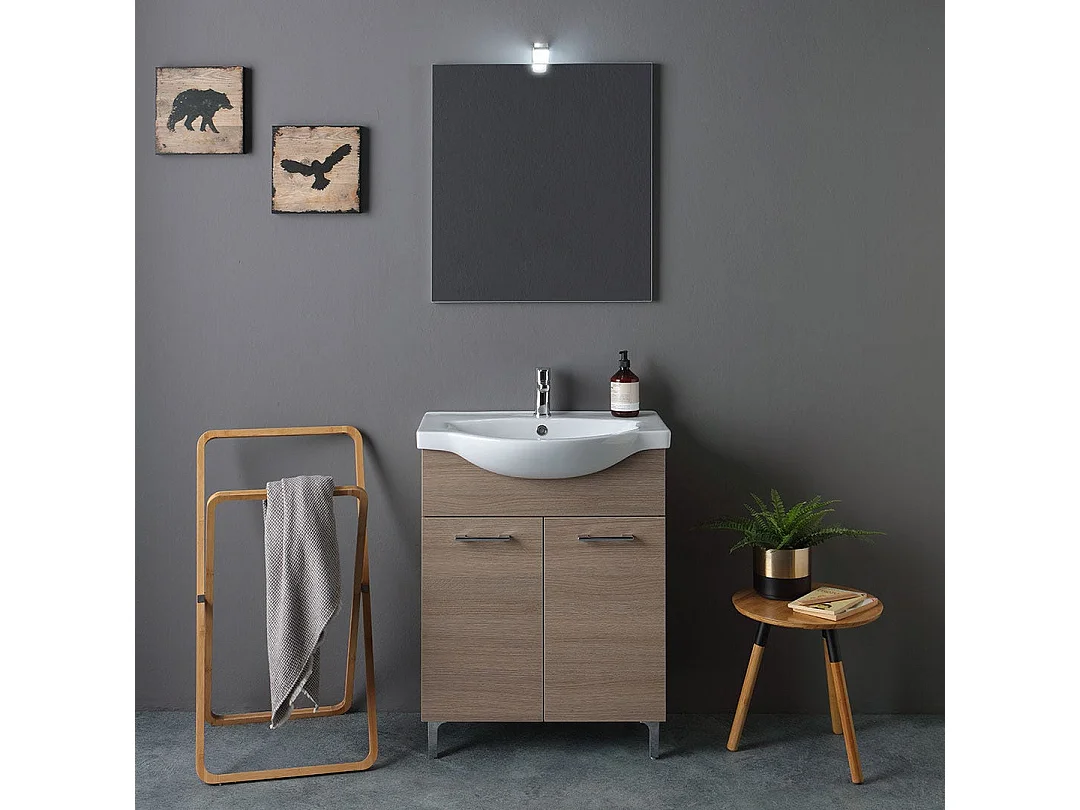 Meuble Lavabo À Poser De 65 Cm En Chêne Naturel | Rimini