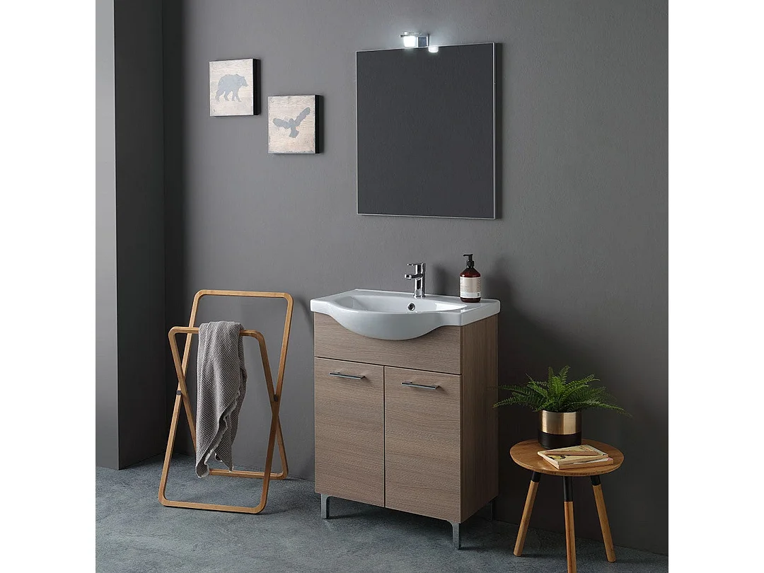 Meuble Lavabo À Poser De 65 Cm En Chêne Naturel | Rimini