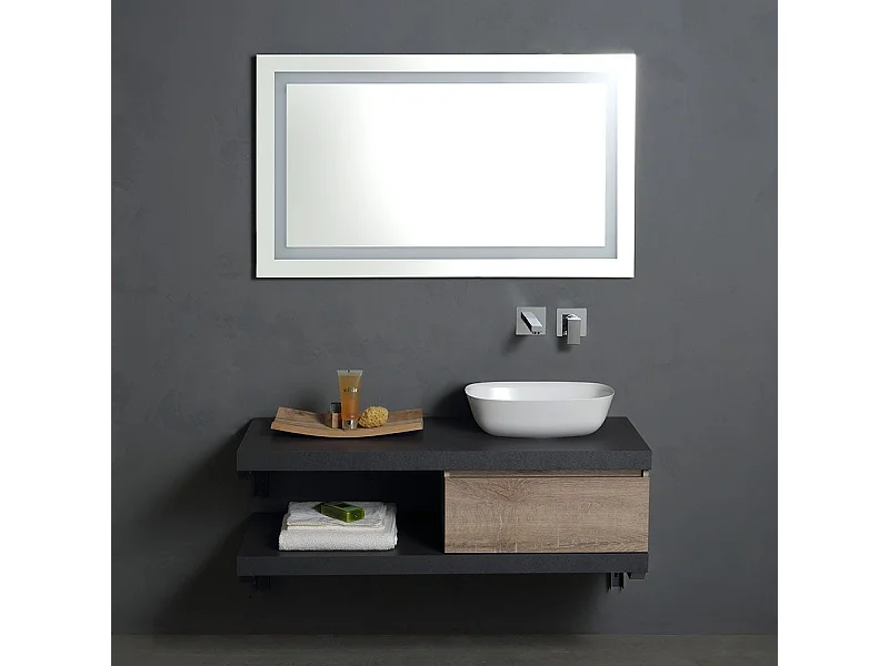 Meuble De Salle De Bains Suspendu 120 Cm Modèle Modulable Avec Lavabo D'ameublement | Valentina