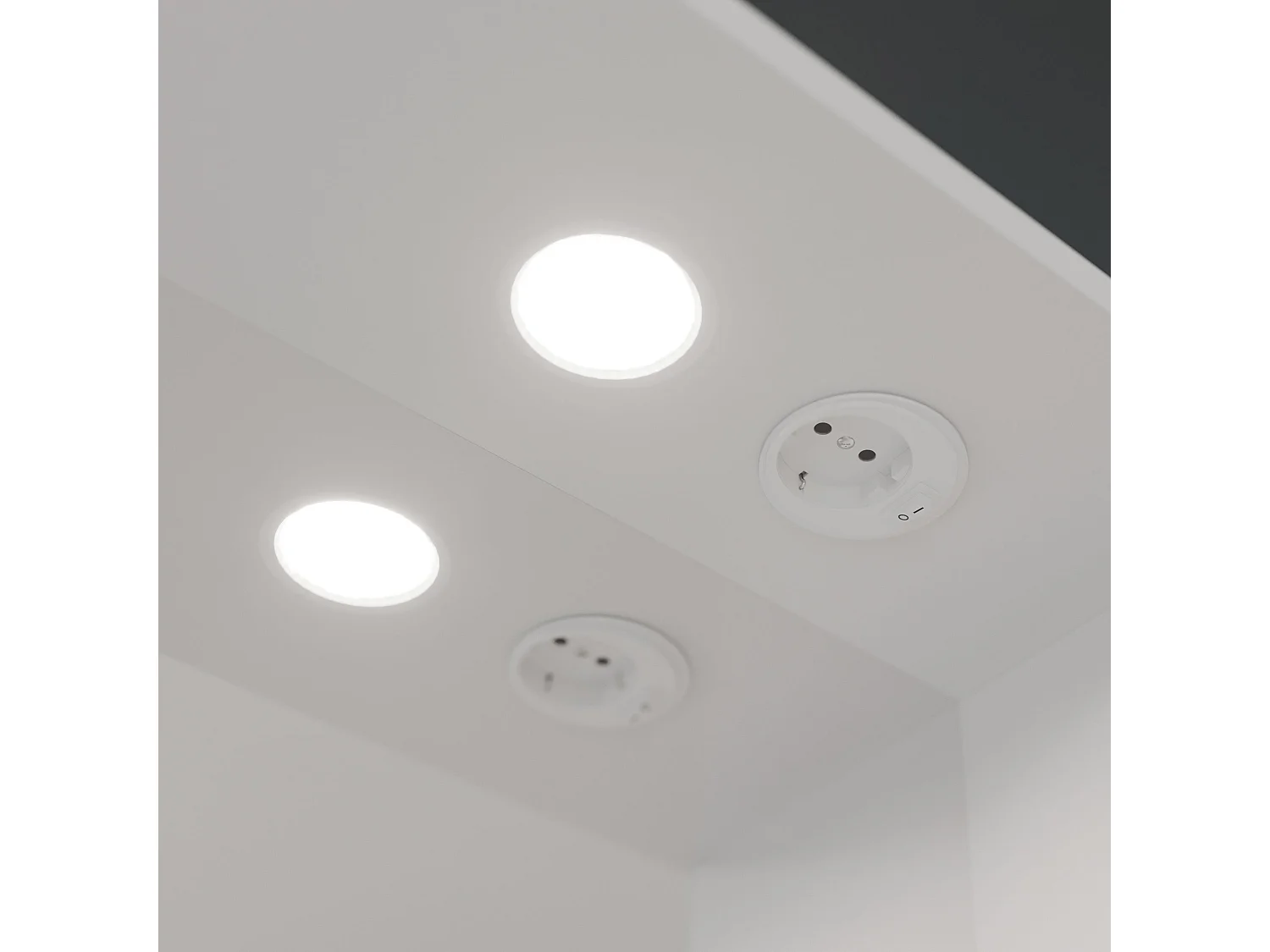 Meuble De Salle De Bain Sur Pieds 65Cm 2 Portes Blanc Brillant, Miroir Avec Led | Easy