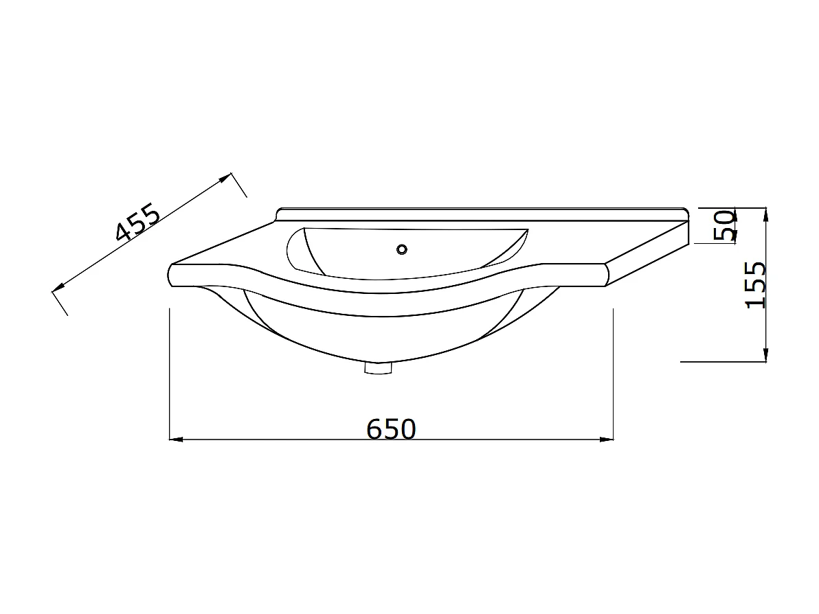 Meuble De Salle De Bain Sur Pieds 65Cm 2 Portes Blanc Brillant, Miroir Avec Led | Easy