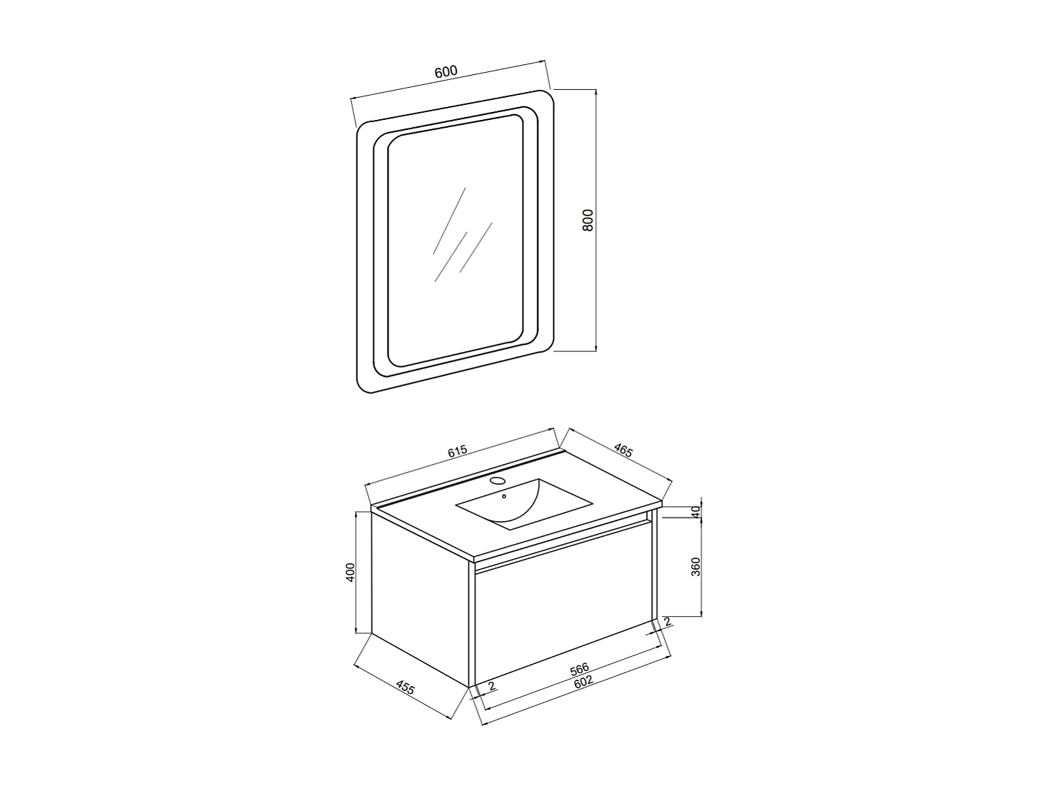 Armoire De Toilette Avec Tiroir 60Cm Bleu Clair Mat Et Miroir 60X80| Monaco